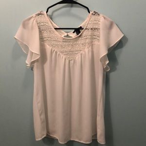 Forever 21 White Lace Sheer Blouse